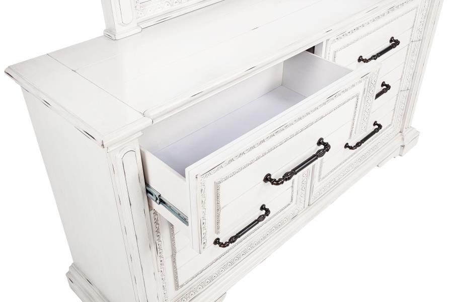 Mckinney - 6-Drawer Bedroom Dresser With Mirror - Vintage White