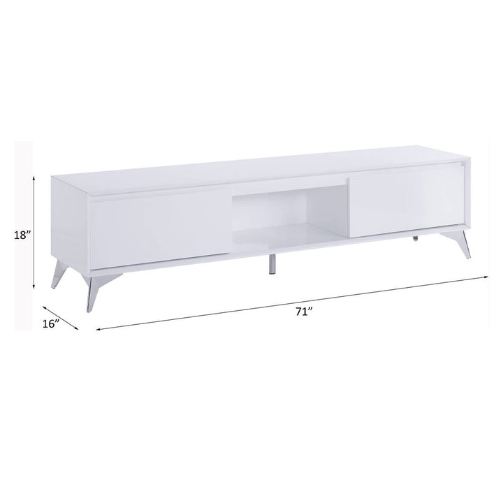 Raceloma - TV Stand - White & Chrome