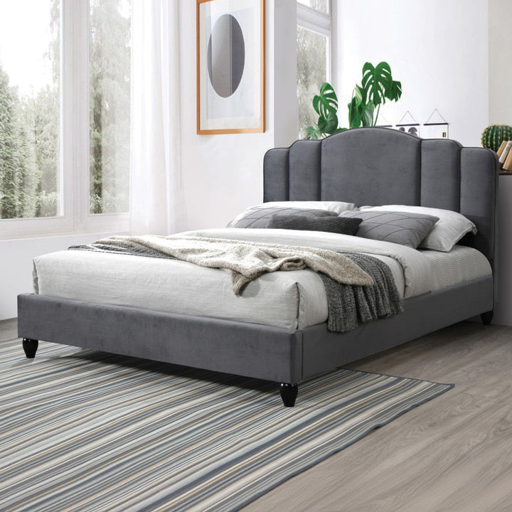 Giada - Eastern King Bed - Charcoal Fabric