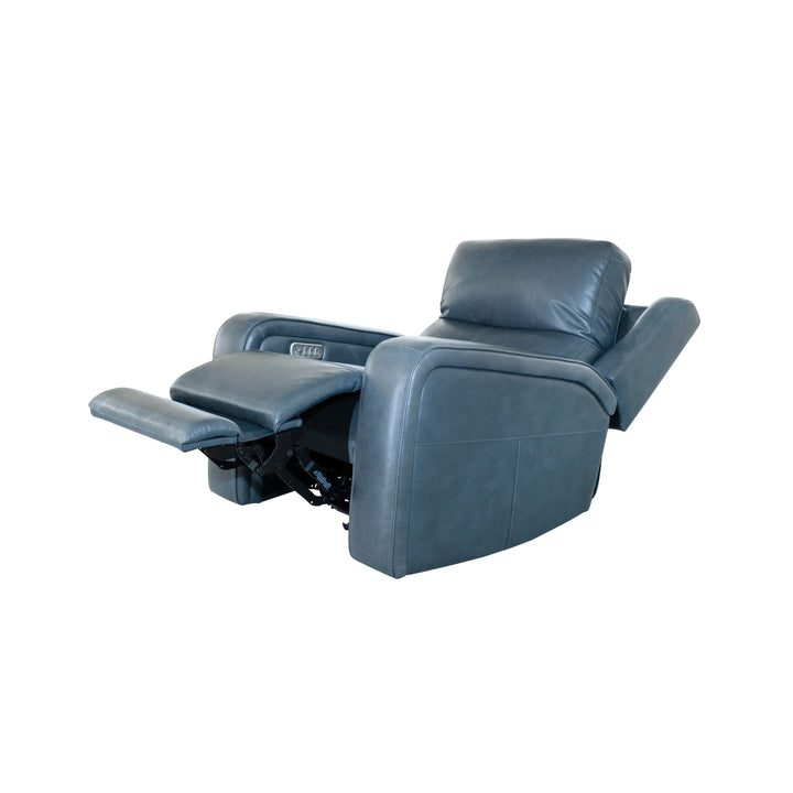 Oasis Leather Power Recliner with Power Headrest, Lumbar, Heat &amp; Massage in Storm
