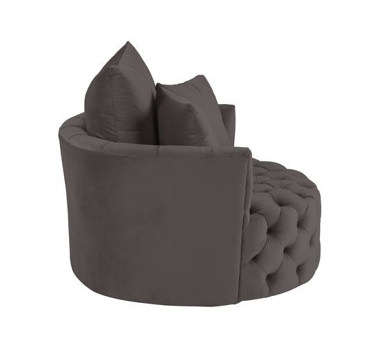 Zunyas - Accent Chair With Swivel - Gray Velvet