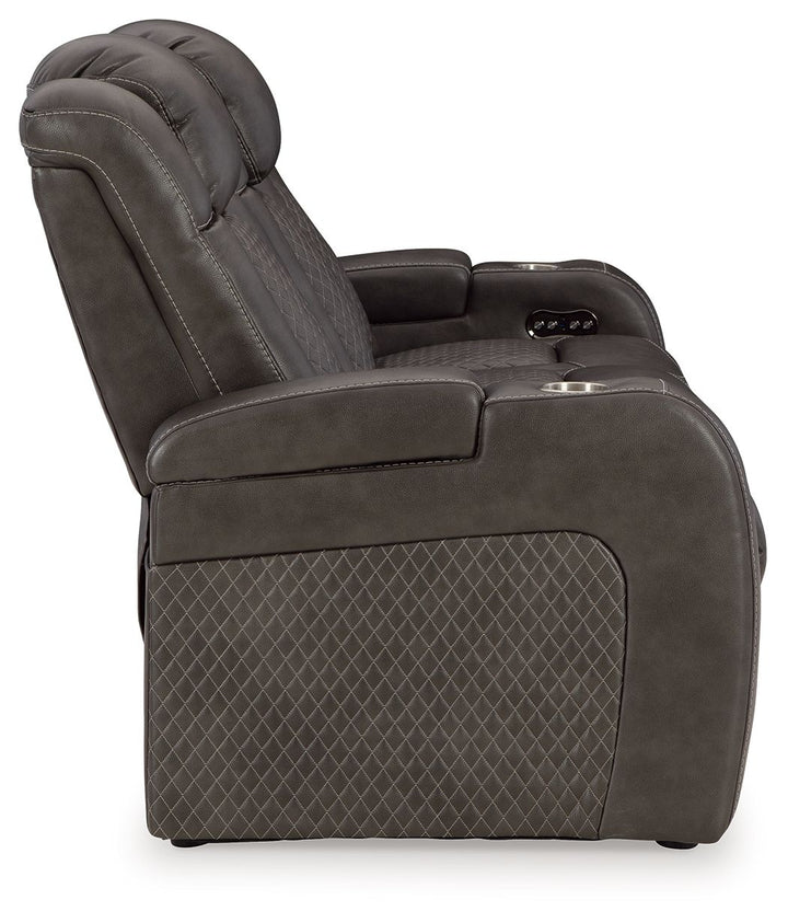 Fyne-Dyme - Power Reclining Sofa With Adj Headrest - Shadow