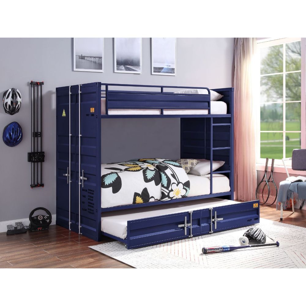 Cargo - Twin Over Twin Bunk Bed - Blue