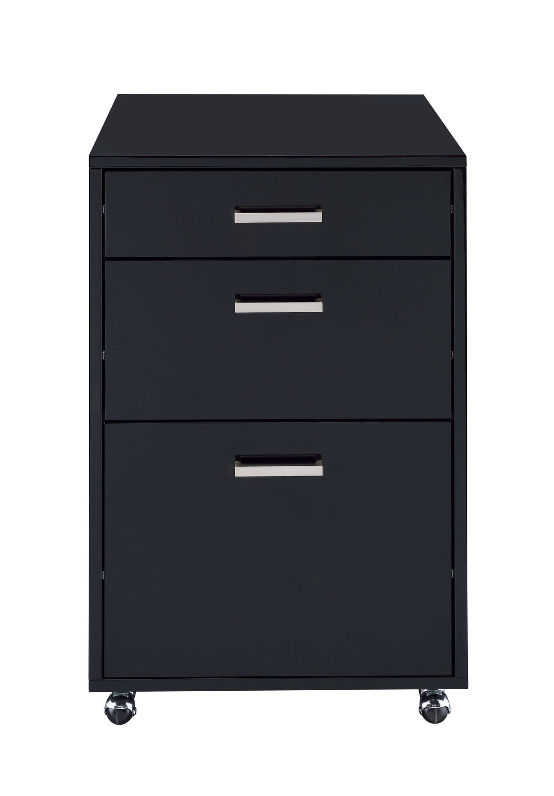 Coleen - High Gloss Cabinet - Black / Chrome