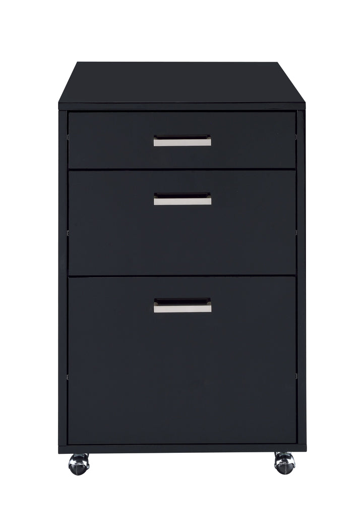 Coleen - High Gloss Cabinet - Black / Chrome