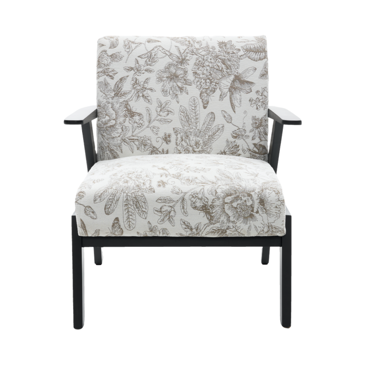 Mid-Century Modern Lounge Armchair - Beige and Grey