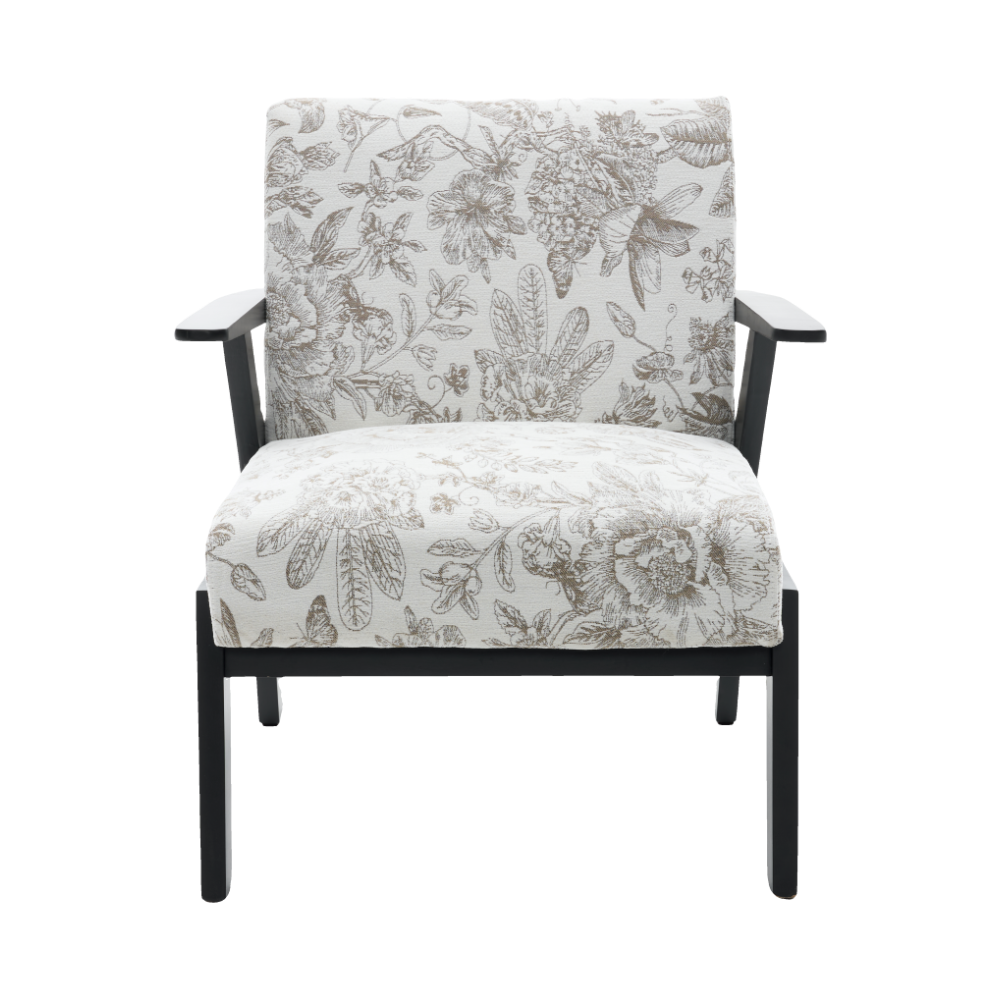 Mid-Century Modern Lounge Armchair - Beige and Grey
