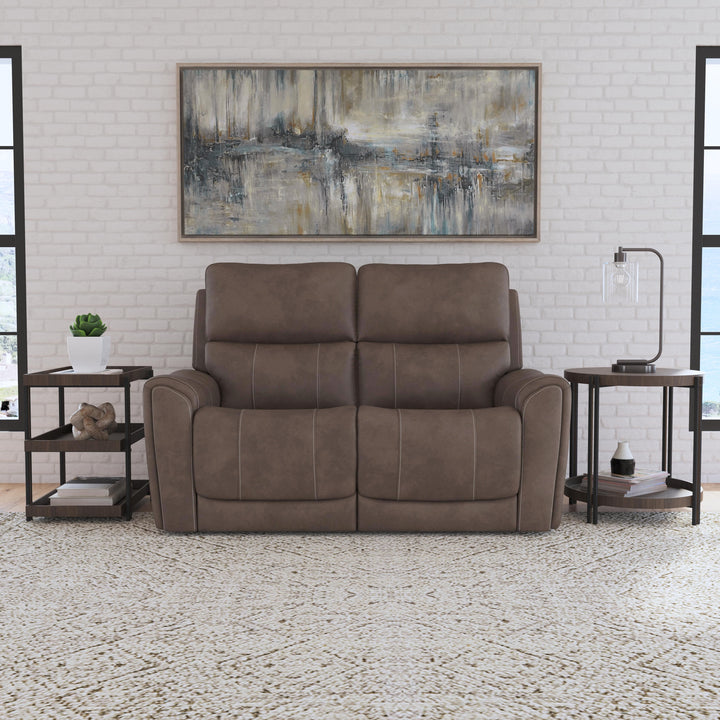 Carter Fabric Power Reclining Loveseat with Power Headrests &amp; Lumbar in Cappuccino