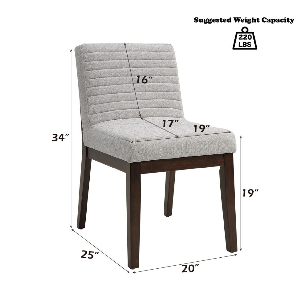 Edwyn - Side Chair Set of 2) - Gray Fabric & Brown