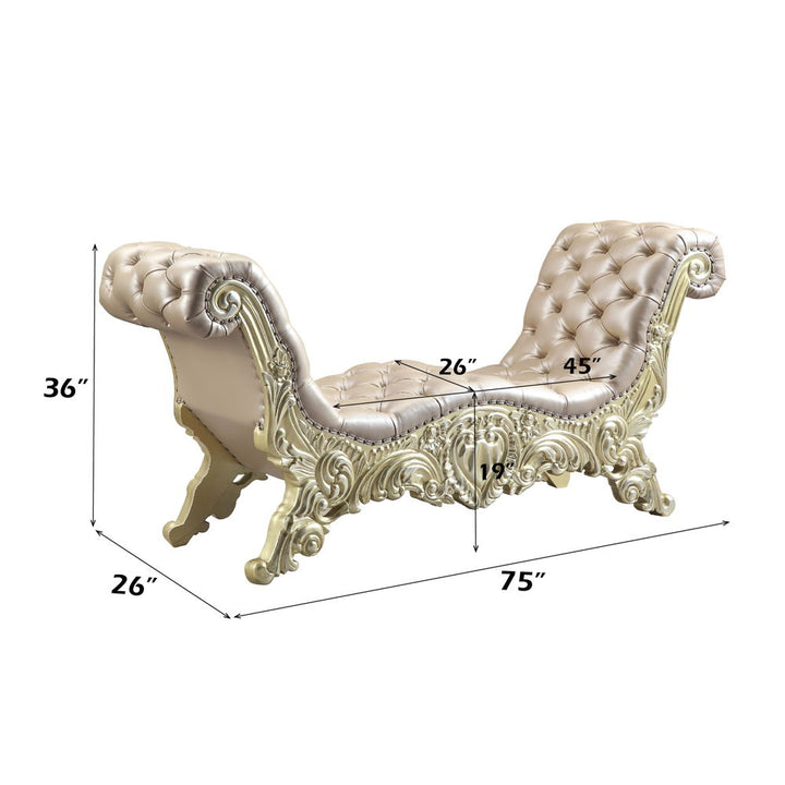 vatican-bench-synthetic-leather-light-gold-champagne-silver