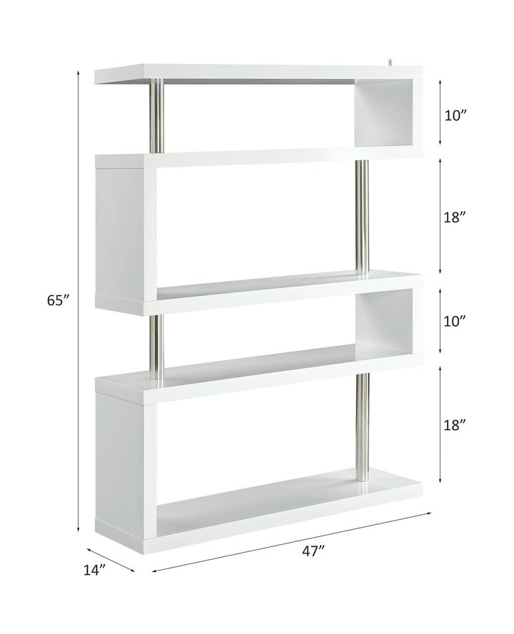 Buck II - Bookshelf - White High Gloss