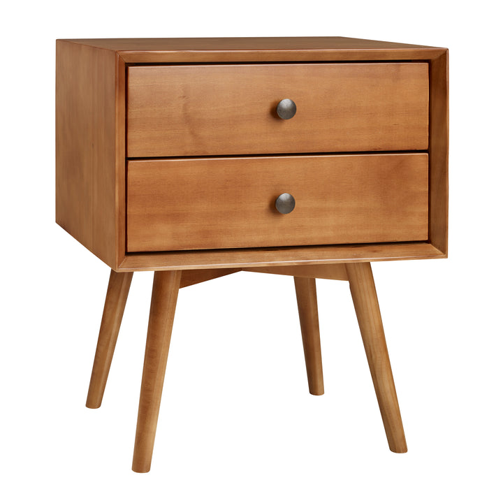 Radiantify Double-Drawer Solid Wood Nightstand