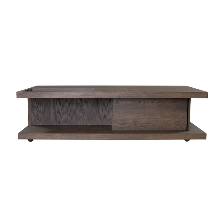 Athens Rectangular Coffee Table With Casters Chocolate Brown