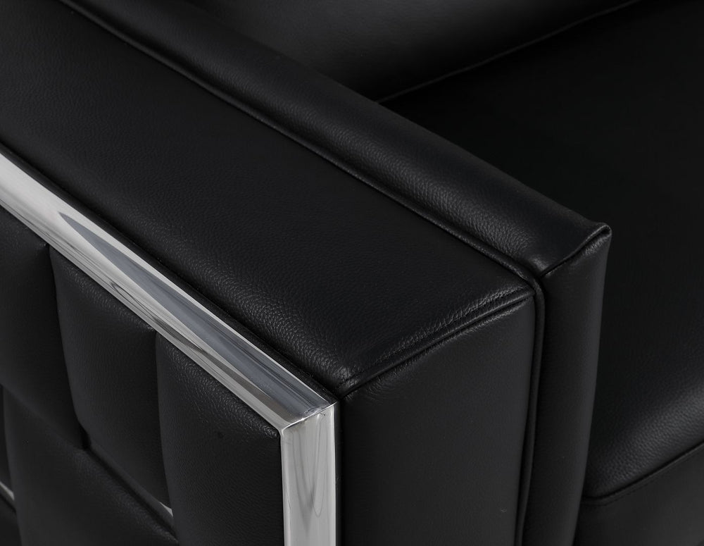 DivanItalia 1130 Chair in Top-Grain Italian Leather - Black