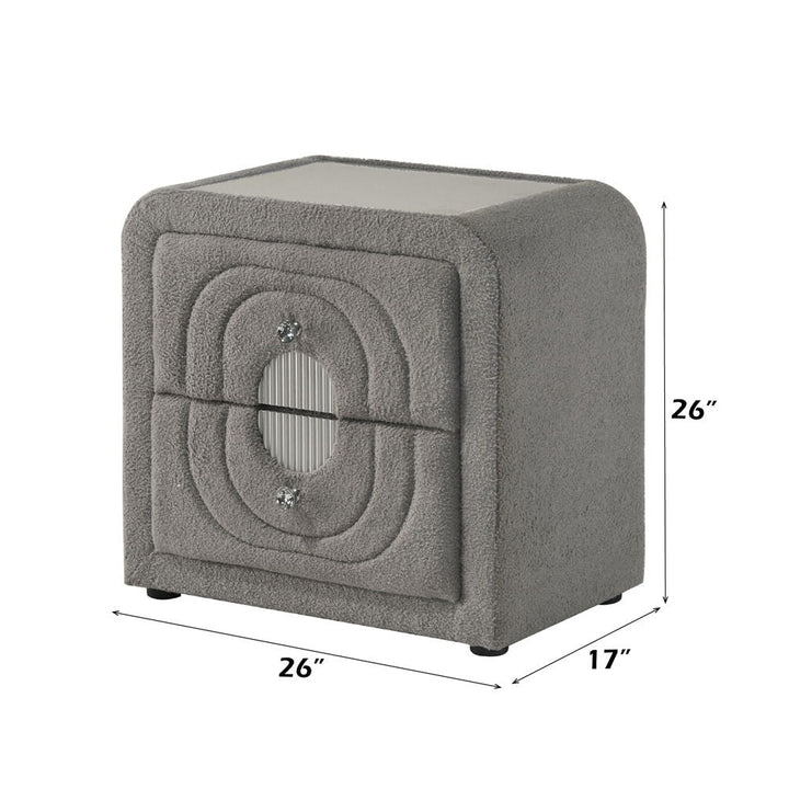 shelyn-nightstand-gray-teddy-sherpa-chrome