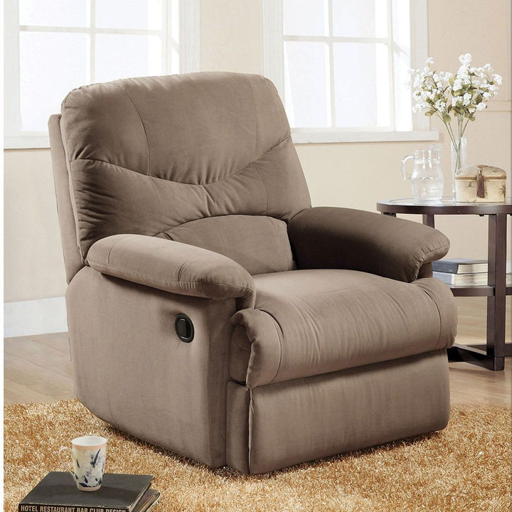 Arcadia - Motion Recliner - Light Brown Microfiber