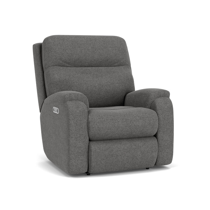 Penn Power Rocking Recliner With Power Headrest &amp; Lumbar Dark Gray