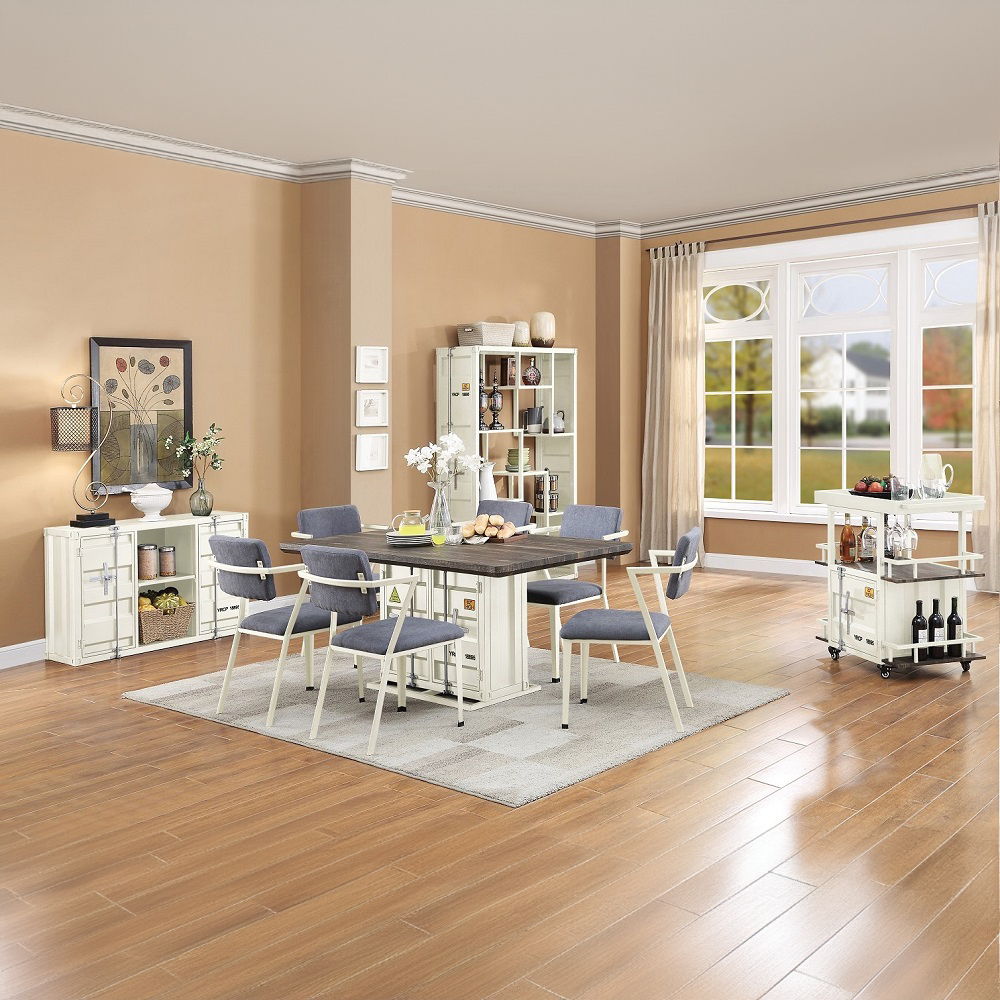 Cargo - Dining Table - Antique Walnut & White