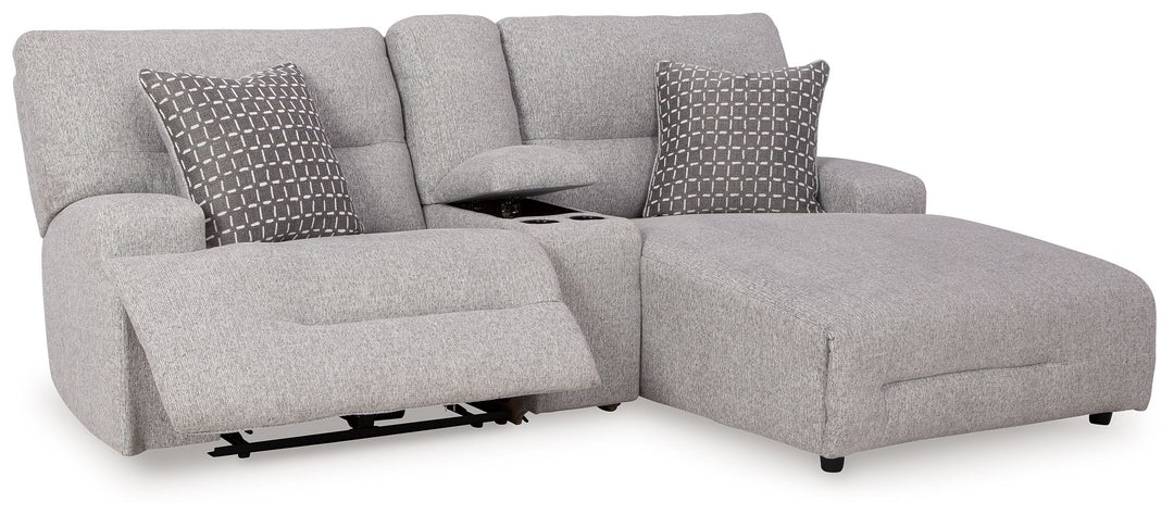 Acklen Place - 3-Piece Power Reclining Sectional Sofa With Raf Chaise - Pewter by Ashley Furniture product image