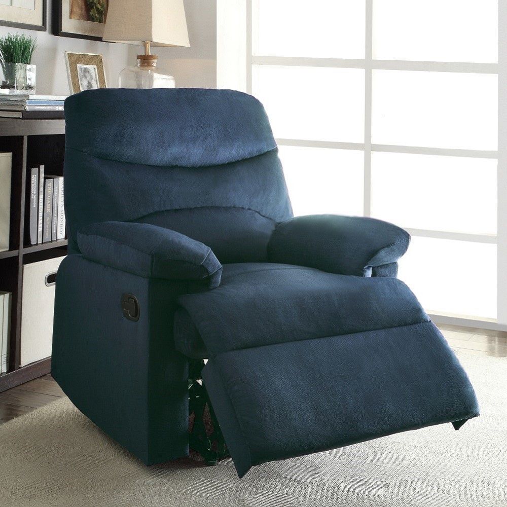 Arcadia - Motion Recliner - Blue Woven Fabric