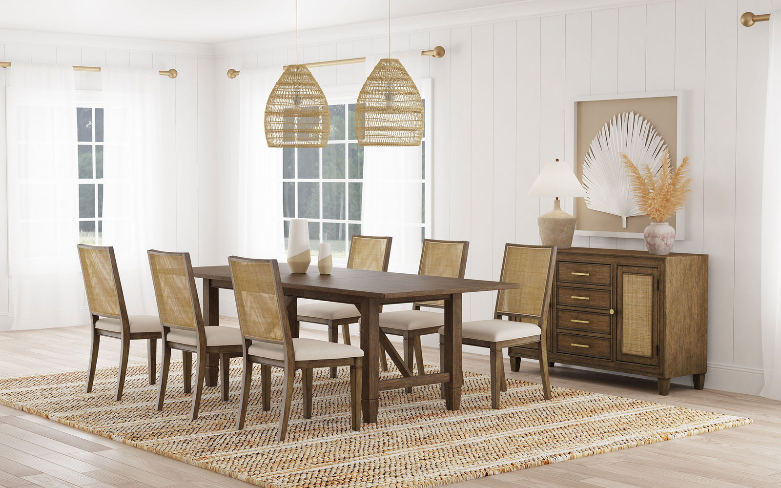Coaster Furniture Matisse - 7 Piece Rectangular Dining Table Set - Dark Brown