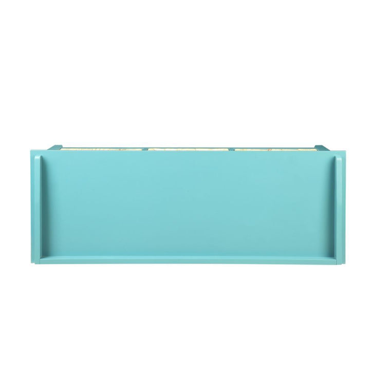 Flavius - Bench With Storage - Rattan & Teal