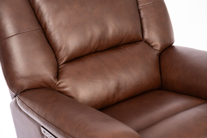 Plush Power Gliding Recliner With Power Headrest &amp; Lumbar Tavern Brown
