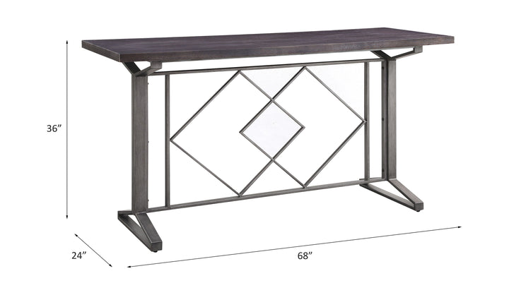 Evangeline - Counter Height Table - Salvaged Brown & Black
