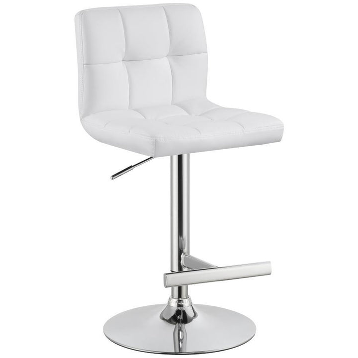 Lenny - Upholstered Adjustable Bar Stool  - White