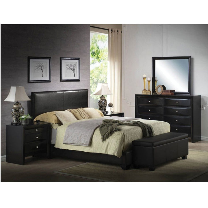 Ireland III - Full Bed - Black Synthetic Leather
