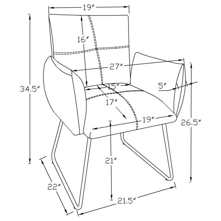 Ackland - Upholstered Dining Side Chair  - Light Gray