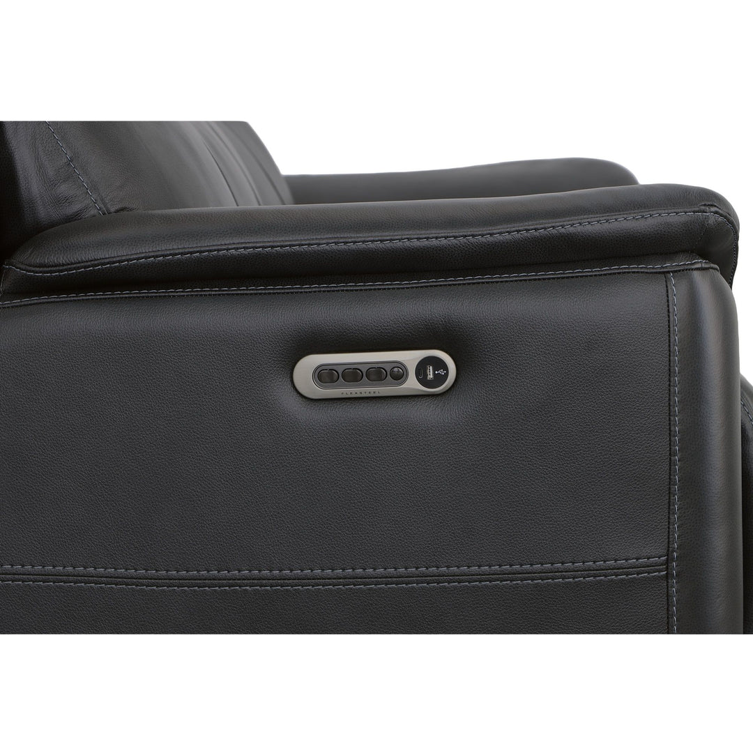 Flexsteel 1783-62PH-63300 Crew  Power Reclining Sofa With Power Headrests & Lumbar  Raven