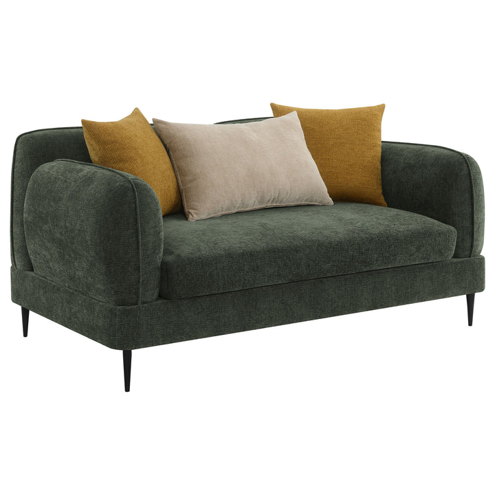 Coaster Furniture Jade - Chenille Upholstered Modern Track Arm Loveseat - Green