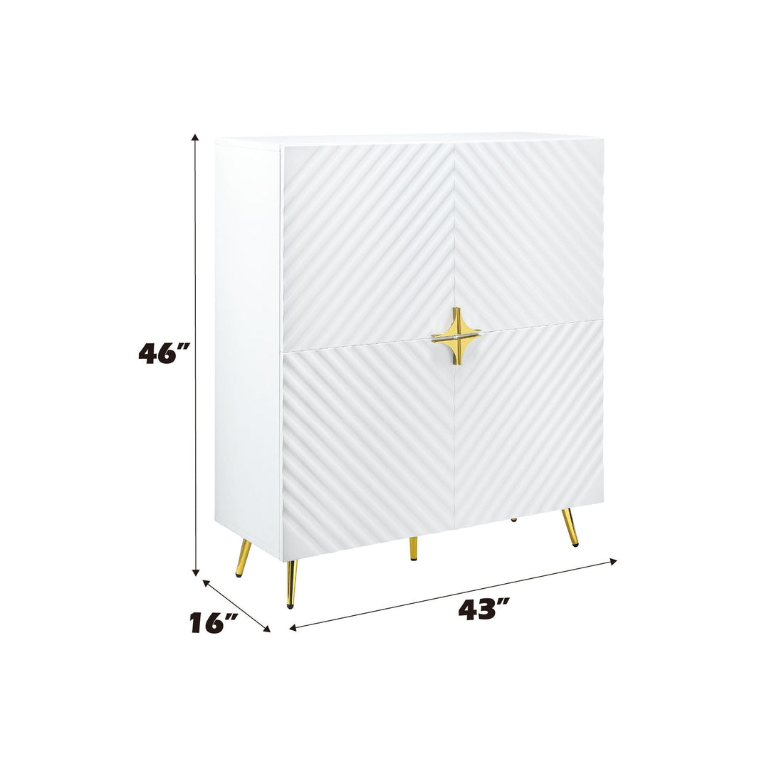 Gaines - High Gloss Accent Cabinet - White