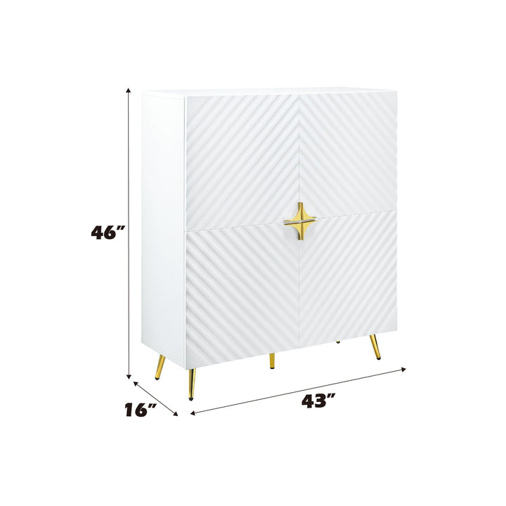 Gaines - High Gloss Accent Cabinet - White