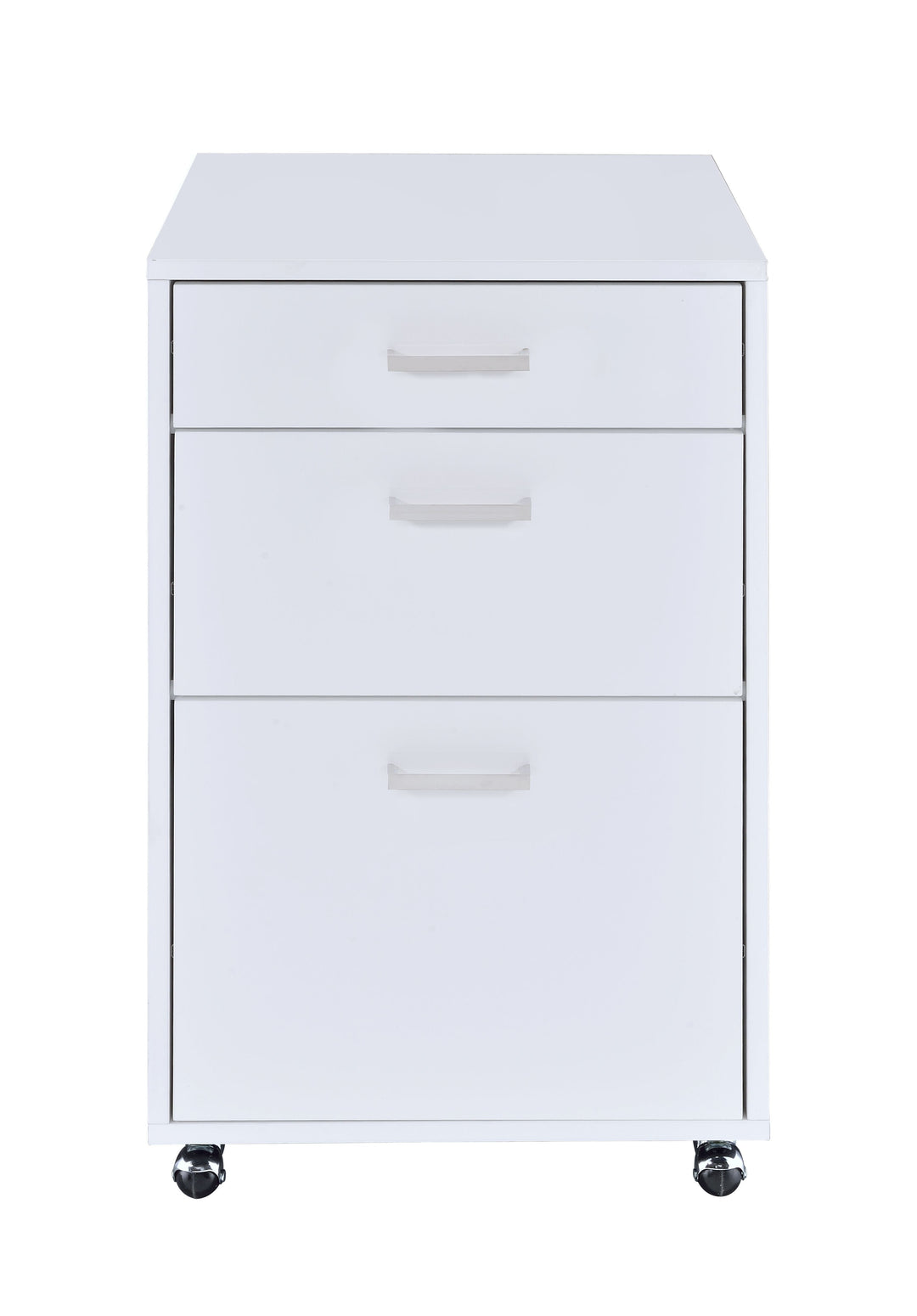 Coleen - High Gloss File Cabinet - White / Chrome