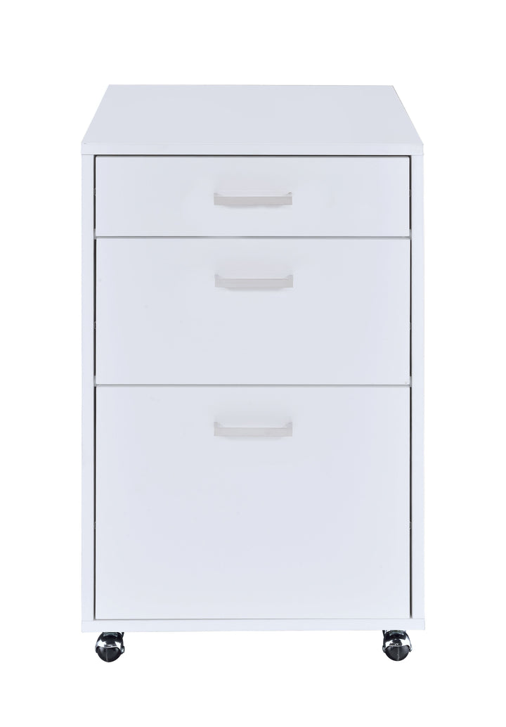 Coleen - High Gloss File Cabinet - White / Chrome