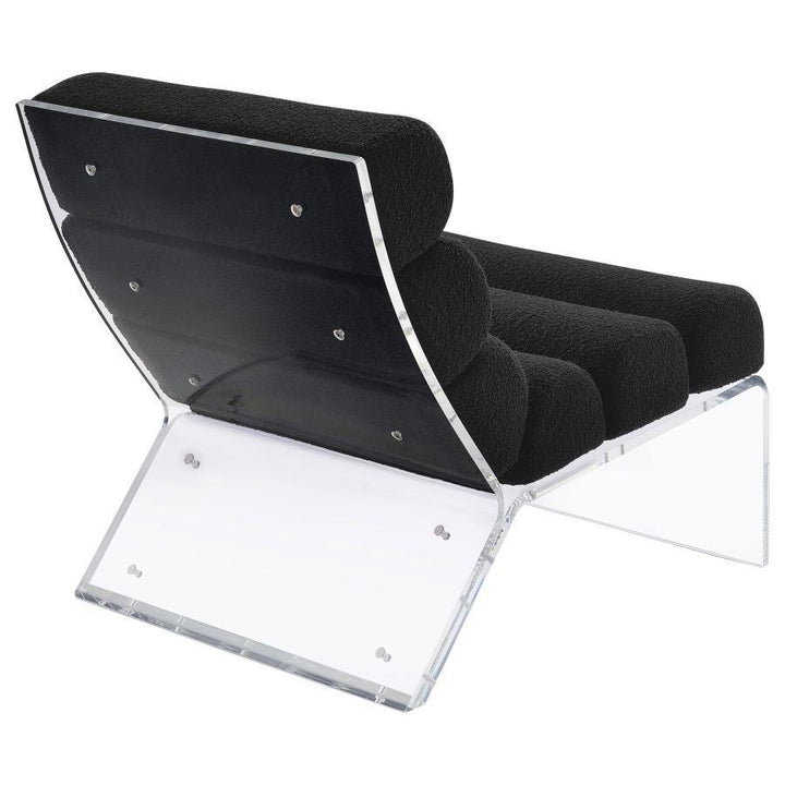 Serreta - Boucle Upholstered Armless Acrylic Chair - Black