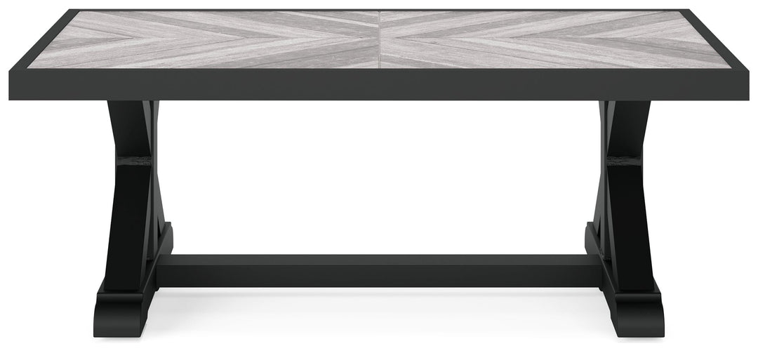 Beachcroft - Rectangular Cocktail Table - Black / Light Gray
