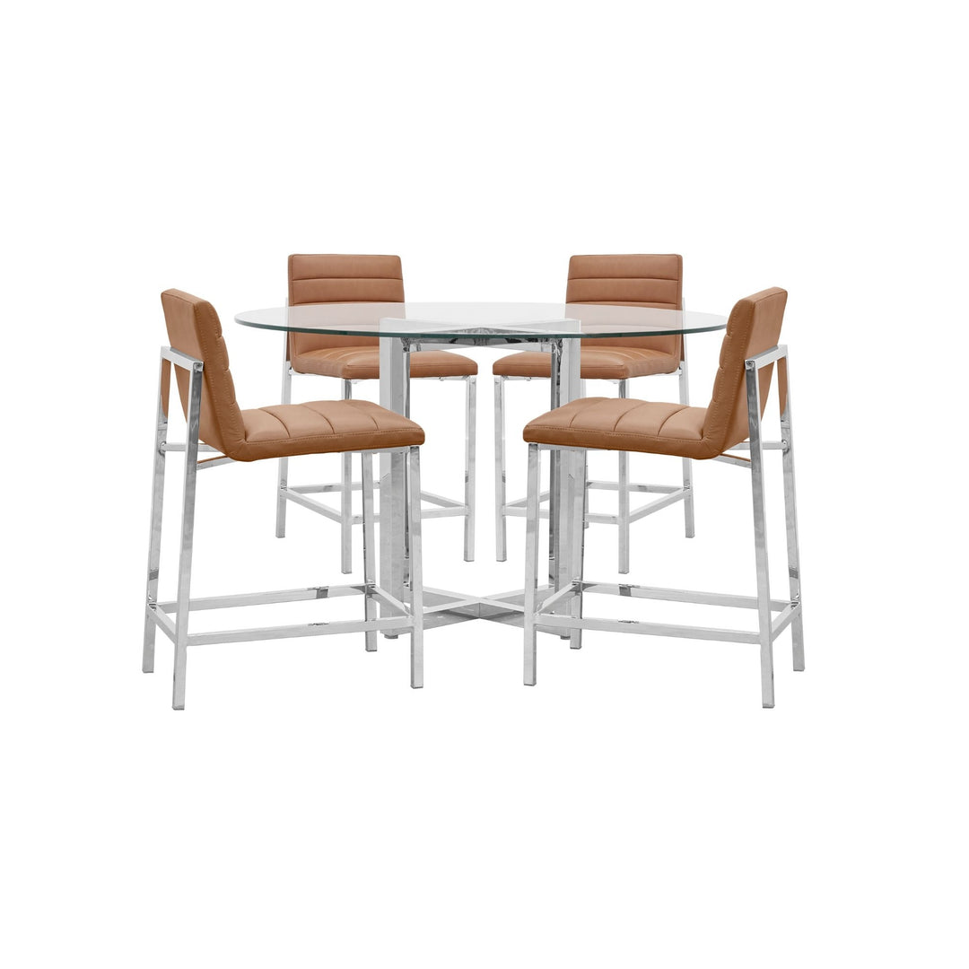 Modus Furniture 1A8370M Amalfi Metal Back Counter Stool In Cognac