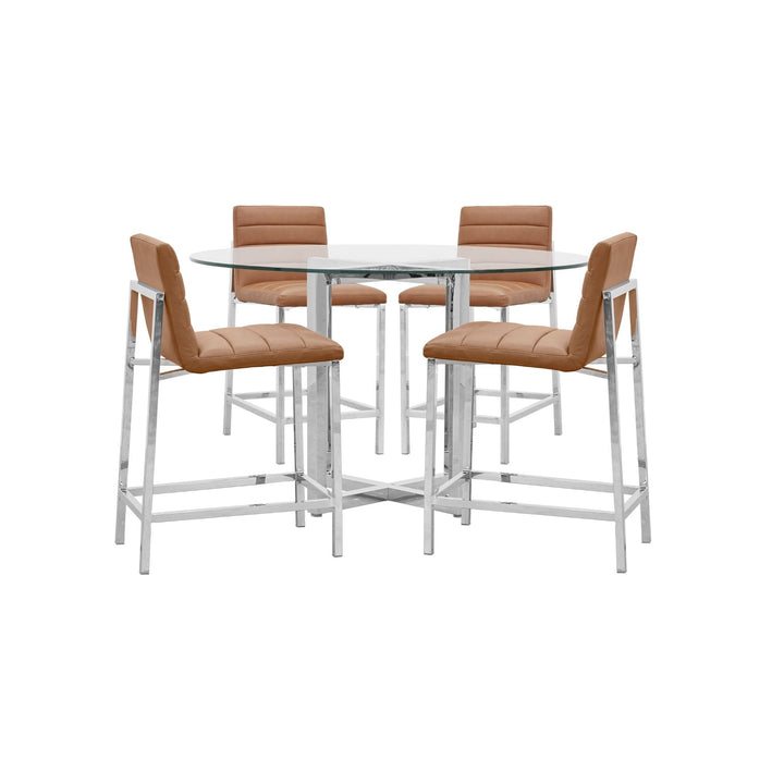 Modus Furniture 1A8370M Amalfi Metal Back Counter Stool In Cognac