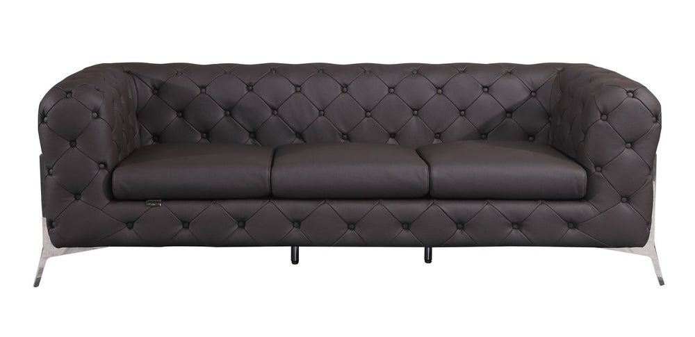 DivanItalia 970 Italian Leather Brown Sofa and Loveseat - alternate view 2