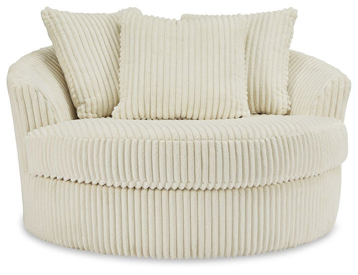 Lindyn - Oversized Swivel Accent Chair - Beige