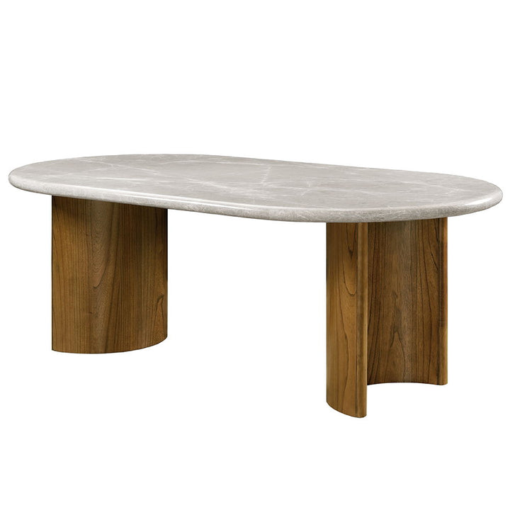 Darcy - Dining Table - Natural Marble Top & Dark Walnut