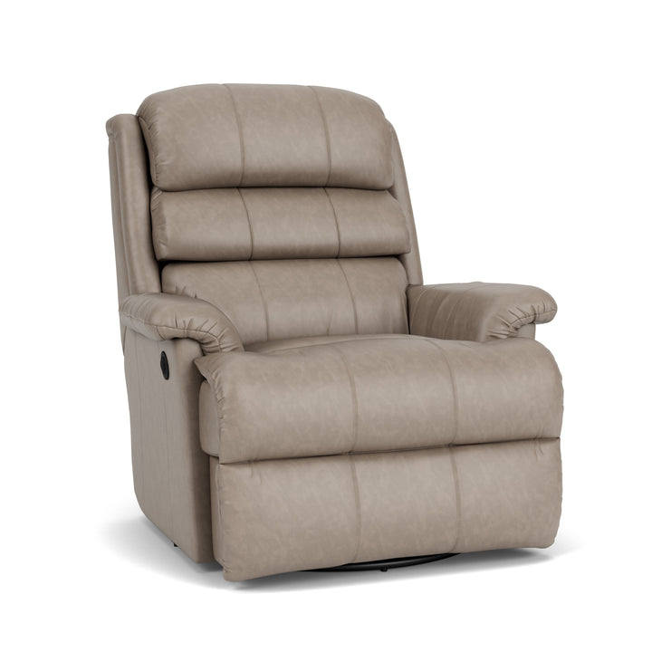 Yukon Leather Swivel Gliding Recliner Beige