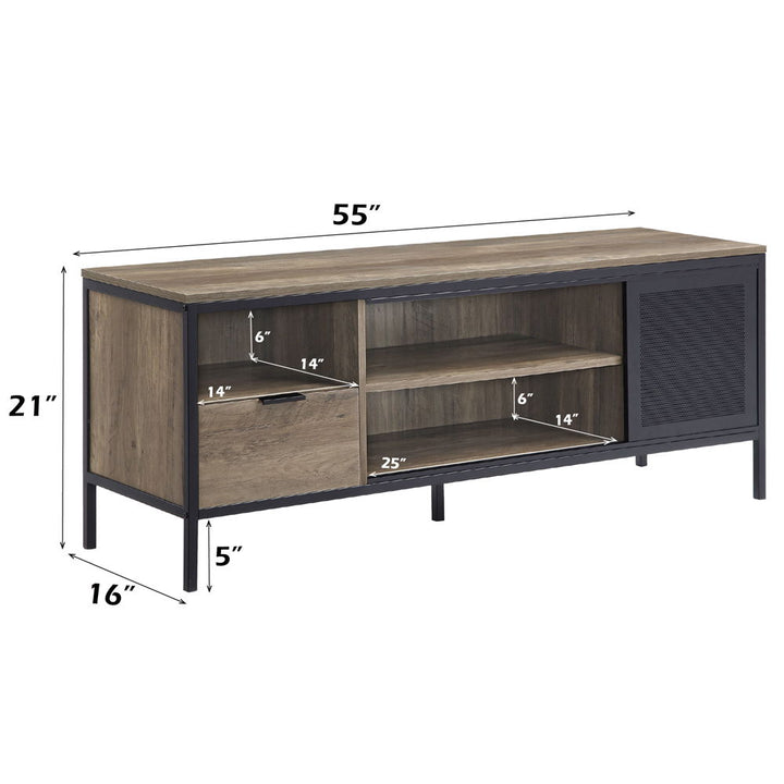 Nantan - 21" TV Stand - Rustic Oak & Black