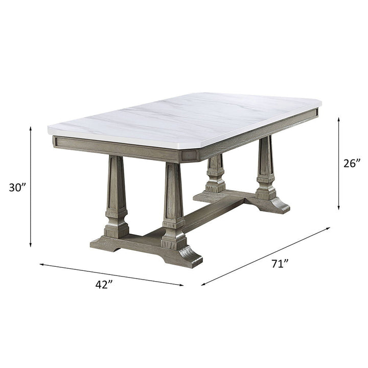Zumala - Dining Table - Marble Top & Weathered Oak
