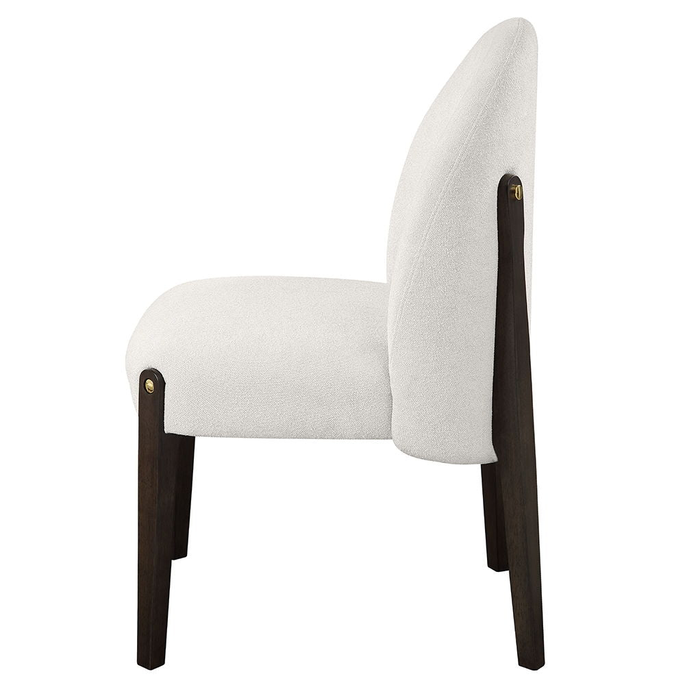 Clayten - Side Chair Set of 2) - Beige Chenille & Espresso