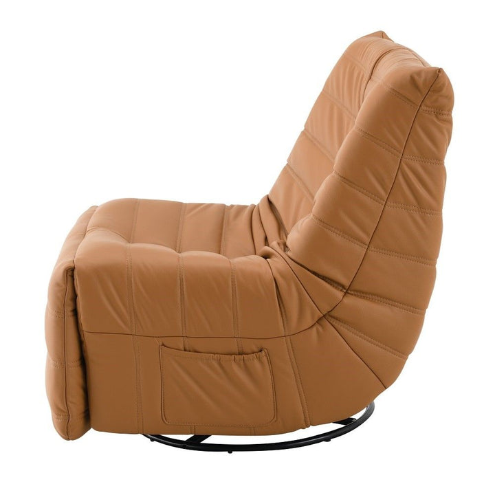 talmon-recliner-with-swivel-orange-synthetic-leather