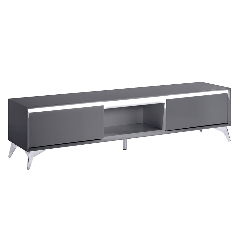 Raceloma - TV Stand - Gray & Chrome
